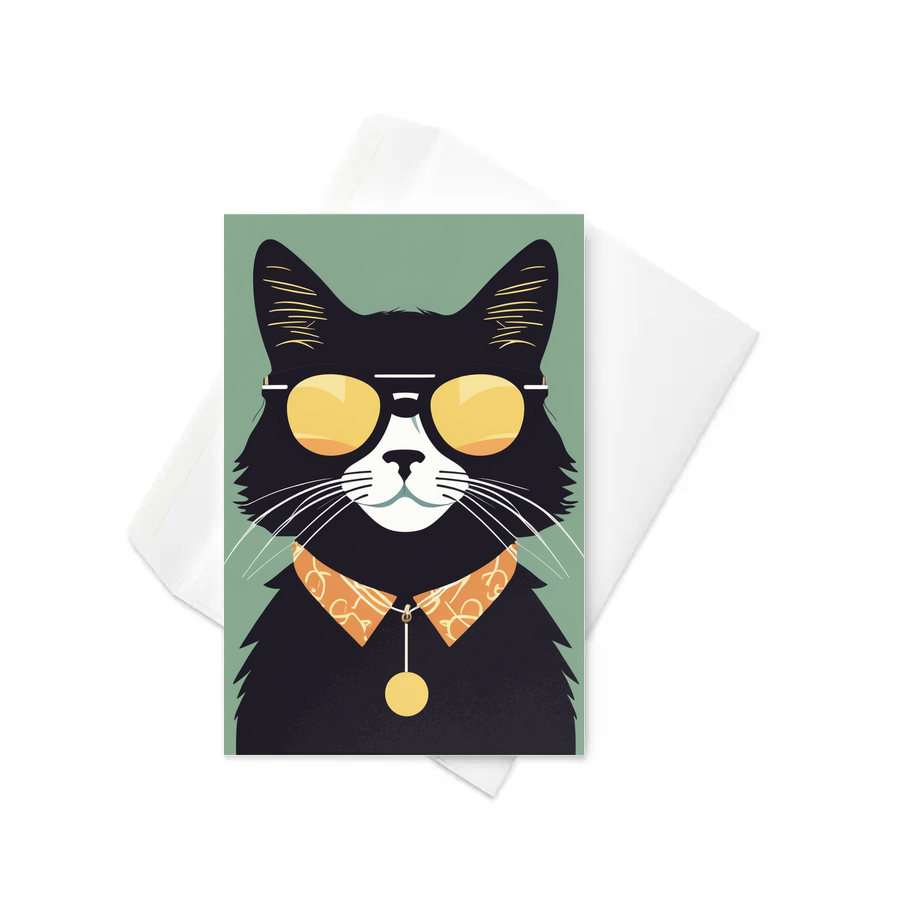 PugMug Custom Black Ragdoll Cat Greeting Card