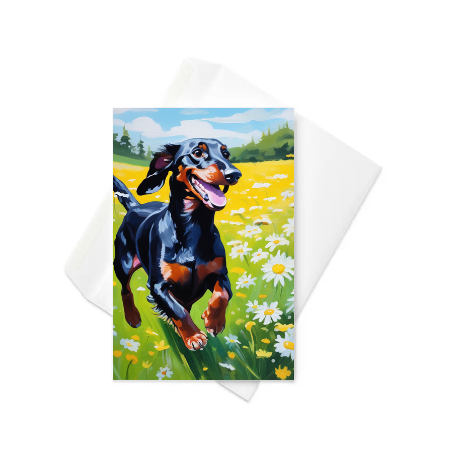 PugMug Custom Black Dachshund Greeting Card