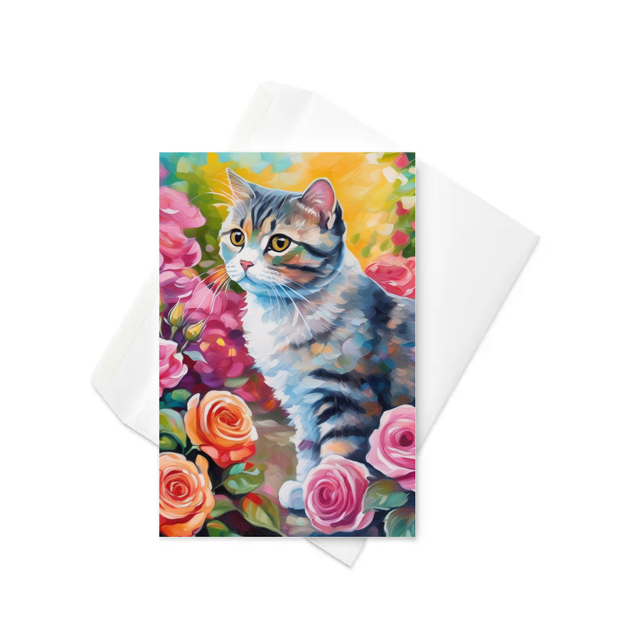 PugMug Custom Tabby Scottish Fold Cat Greeting Card