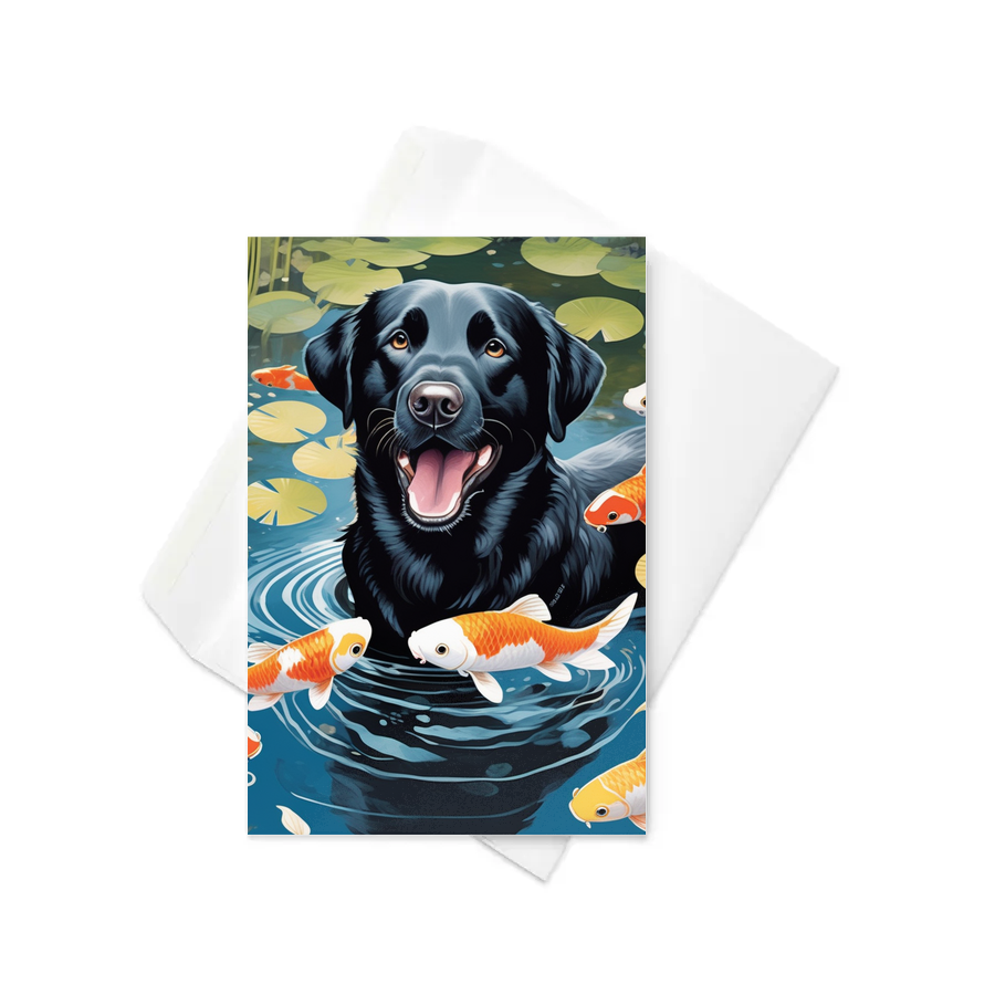 PugMug Custom Black Labrador Retriever Greeting Card