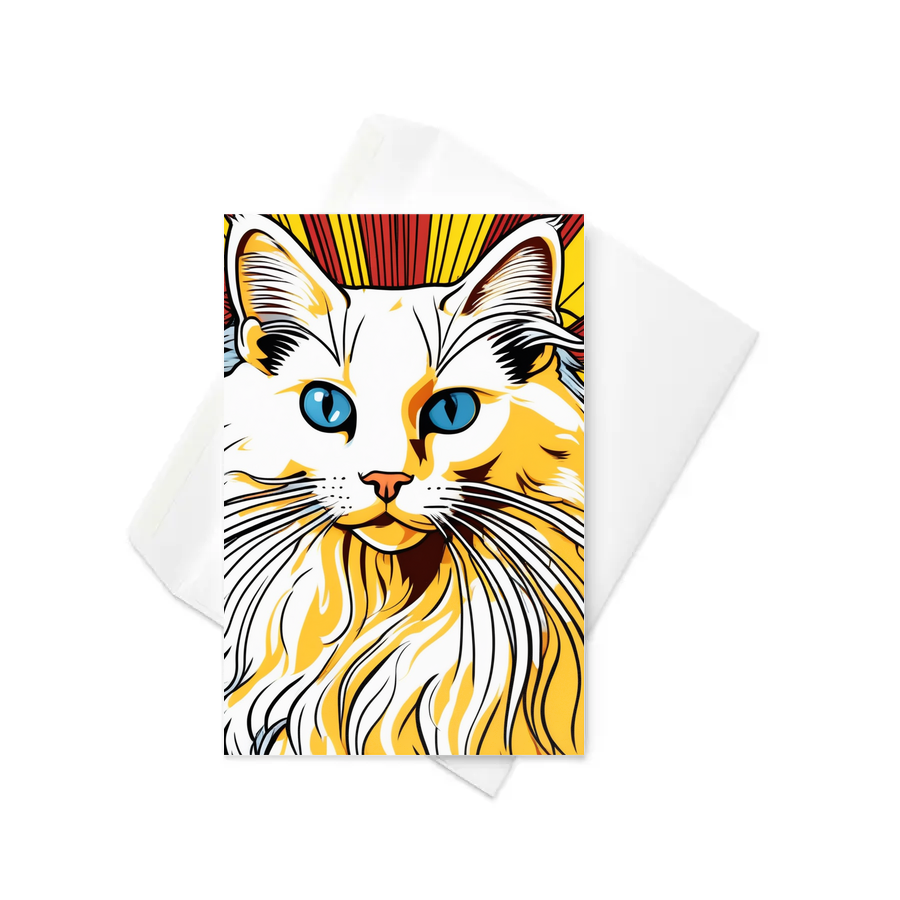PugMug Custom White Ragdoll Cat Greeting Card