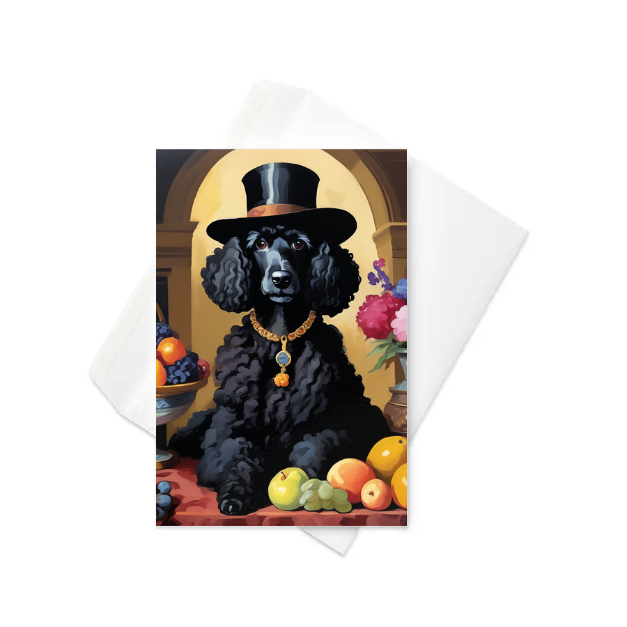 PugMug Custom Black Poodle Greeting Card