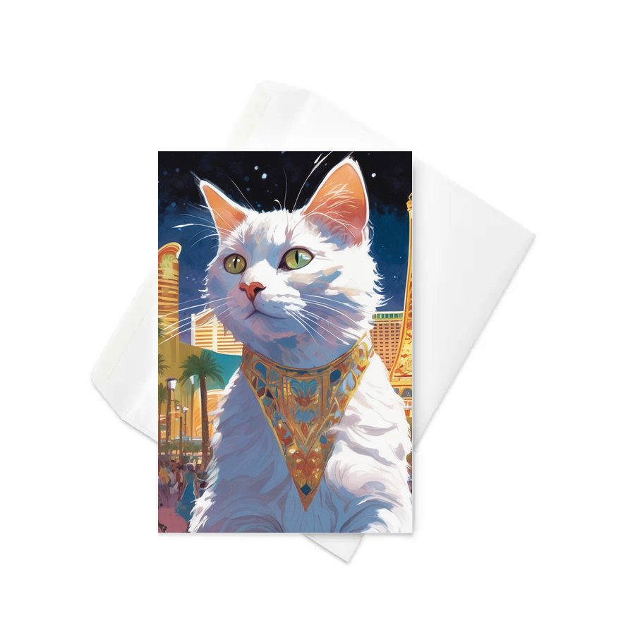 PugMug Custom White Companion Cat Greeting Card
