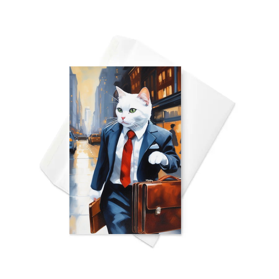 PugMug Custom White Companion Cat Greeting Card