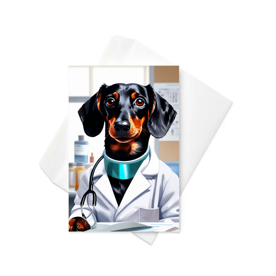 PugMug Custom Black Dachshund Greeting Card