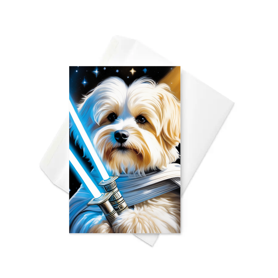 PugMug Custom White Havanese Dog Greeting Card