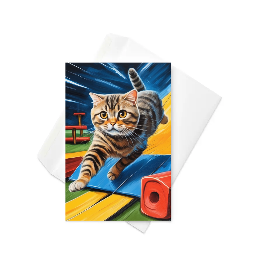 PugMug Custom Tabby Scottish Fold Cat Greeting Card