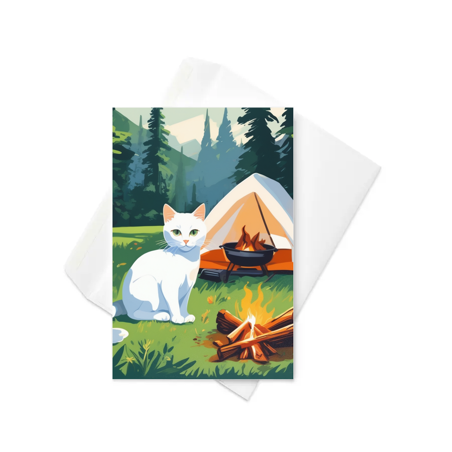 PugMug Custom White Companion Cat Greeting Card
