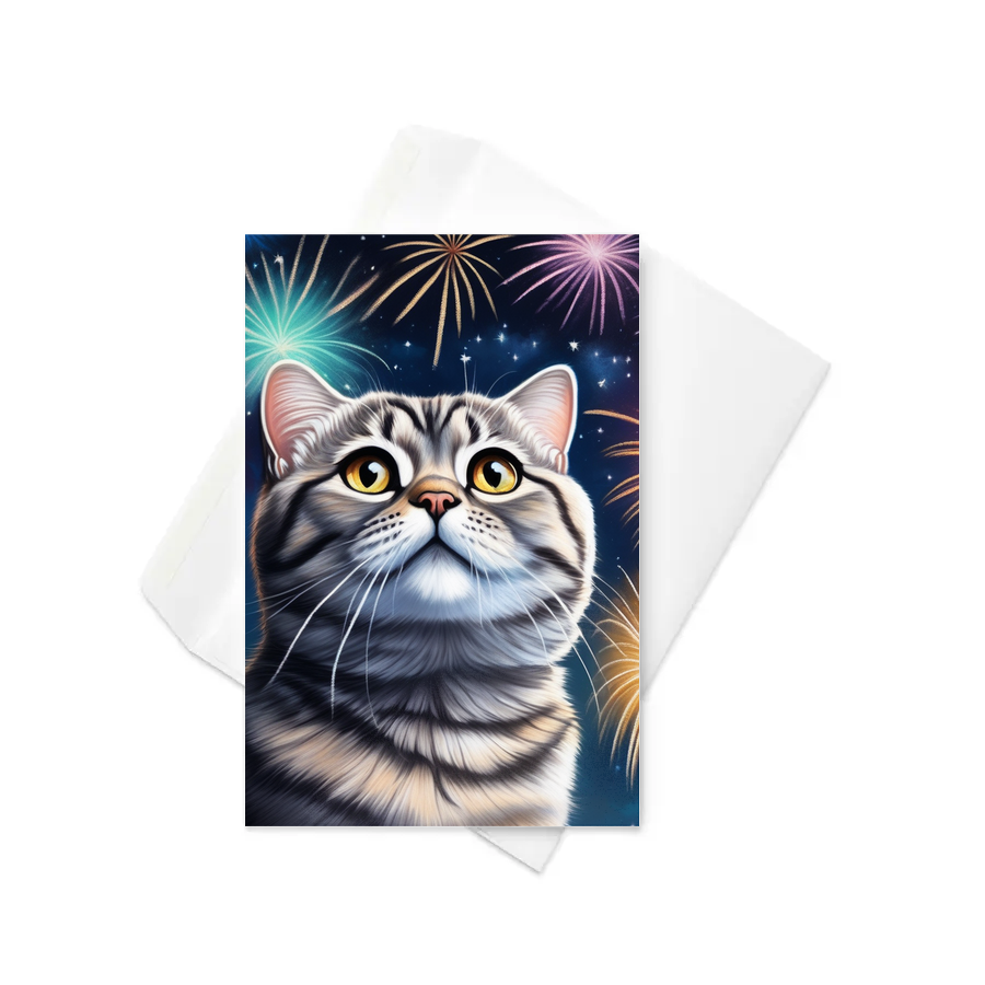 PugMug Custom Tabby Scottish Fold Cat Greeting Card