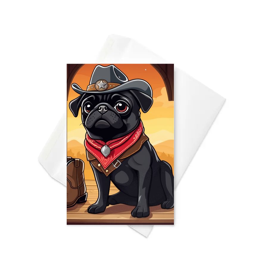PugMug Custom Black Pug Greeting Card