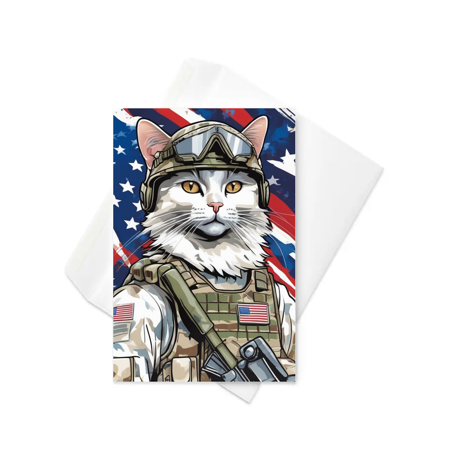 PugMug Custom White Companion Cat Greeting Card