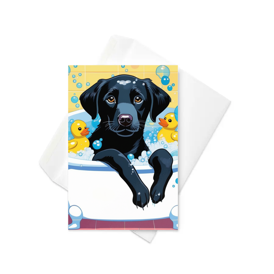 PugMug Custom Black Labrador Retriever Greeting Card