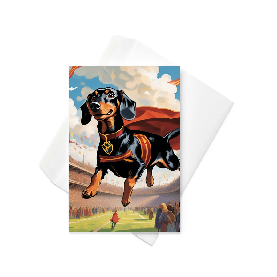 PugMug Custom Black Dachshund Greeting Card