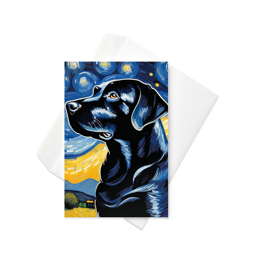 PugMug Custom Black Labrador Retriever Greeting Card