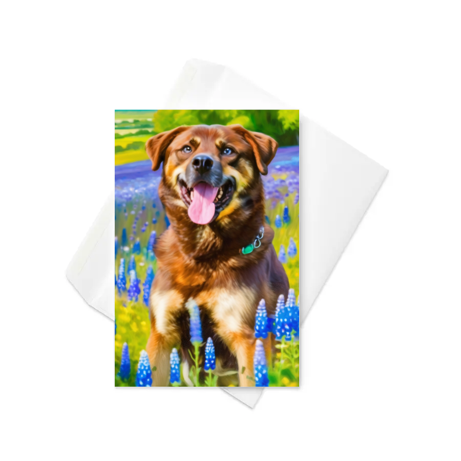 PugMug Custom Blue Greeting Card