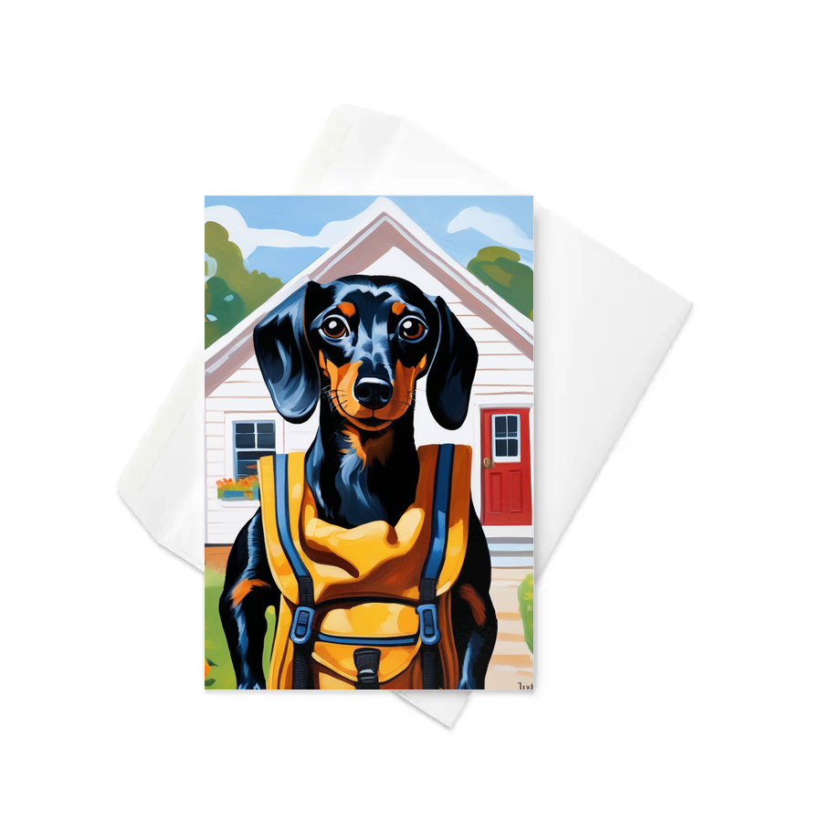 PugMug Custom Black Dachshund Greeting Card