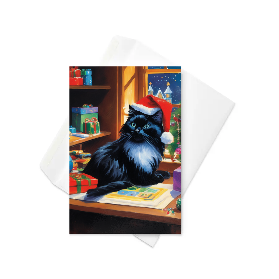 PugMug Custom Black Ragdoll Cat Greeting Card