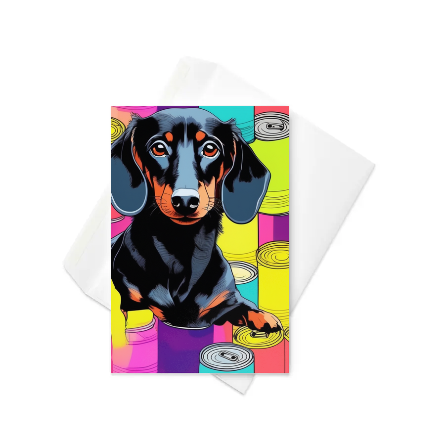 PugMug Custom Black Dachshund Greeting Card