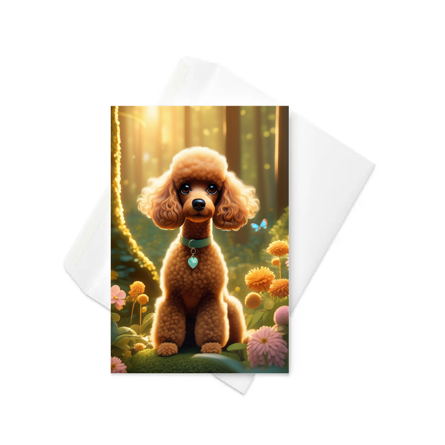 PugMug Custom Tan Poodle Greeting Card