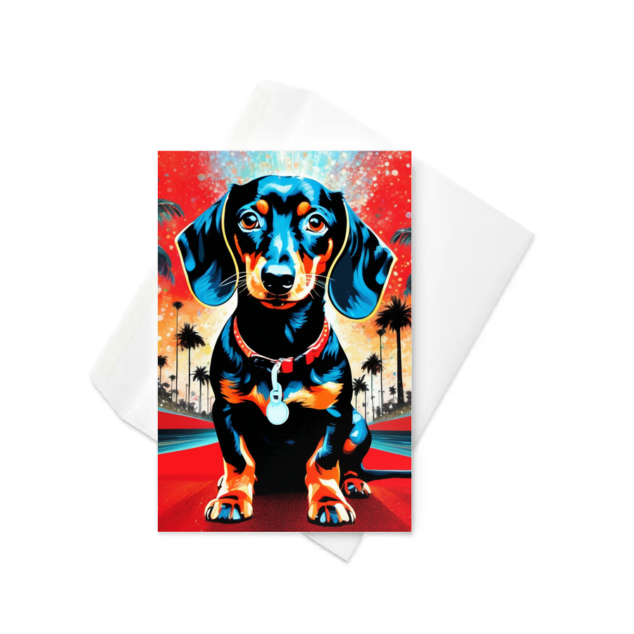 PugMug Custom Black Dachshund Greeting Card