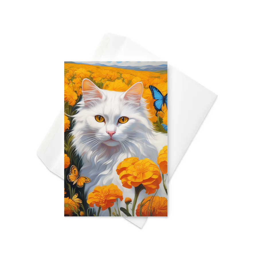 PugMug Custom White Companion Cat Greeting Card