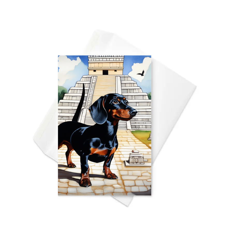 PugMug Custom Black Dachshund Greeting Card