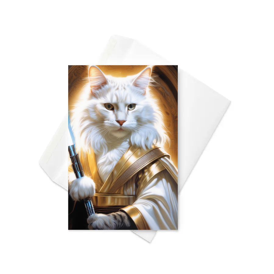 PugMug Custom White Maine Coon Cat Greeting Card