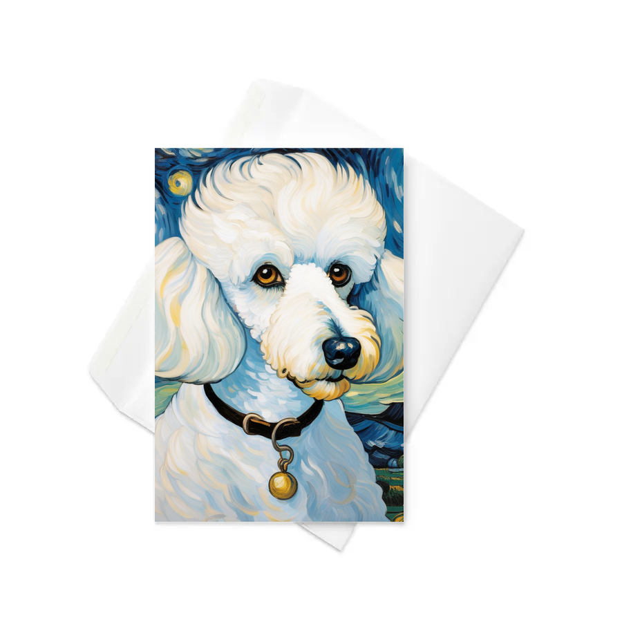PugMug Custom White Poodle Greeting Card