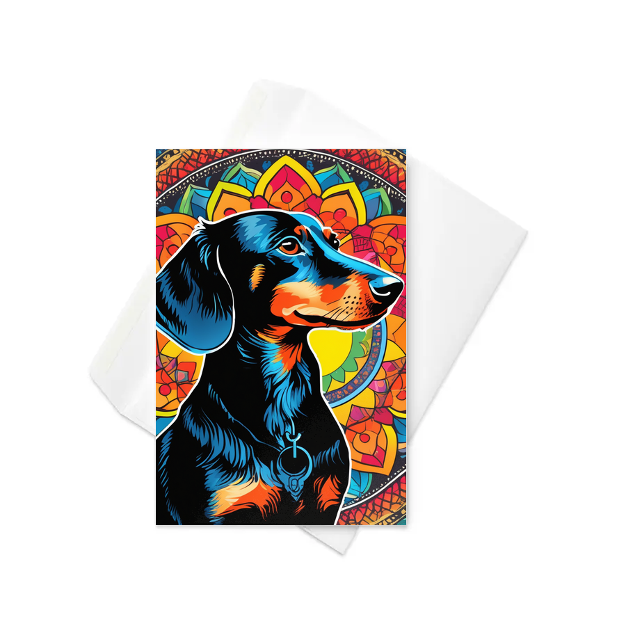 PugMug Custom Black Dachshund Greeting Card