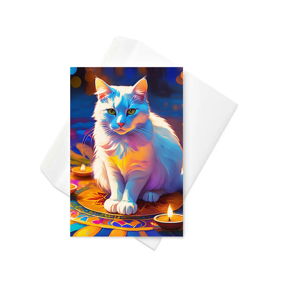PugMug Custom White Companion Cat Greeting Card