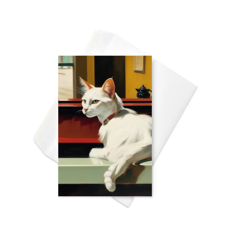 PugMug Custom White Companion Cat Greeting Card