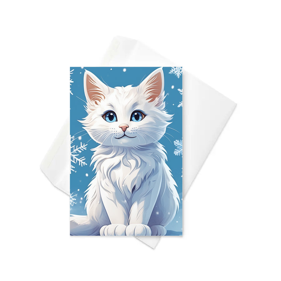 PugMug Custom White Companion Cat Greeting Card