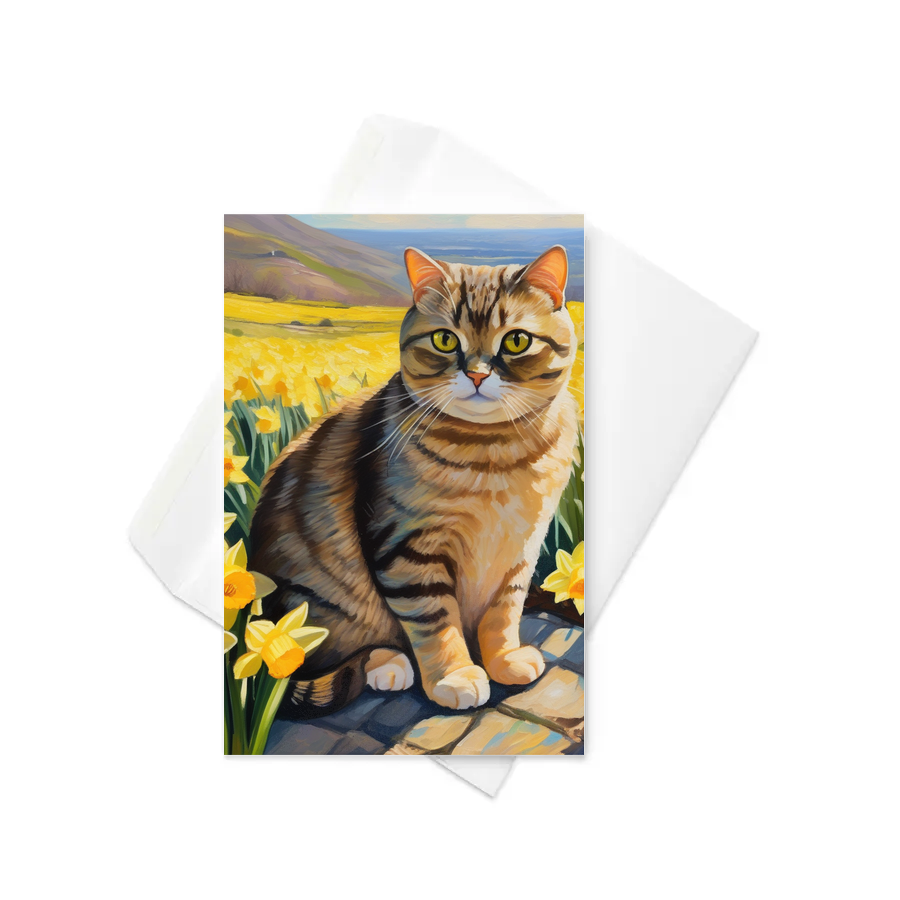 PugMug Custom Tabby Scottish Fold Cat Greeting Card