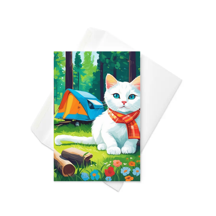 PugMug Custom White Companion Cat Greeting Card