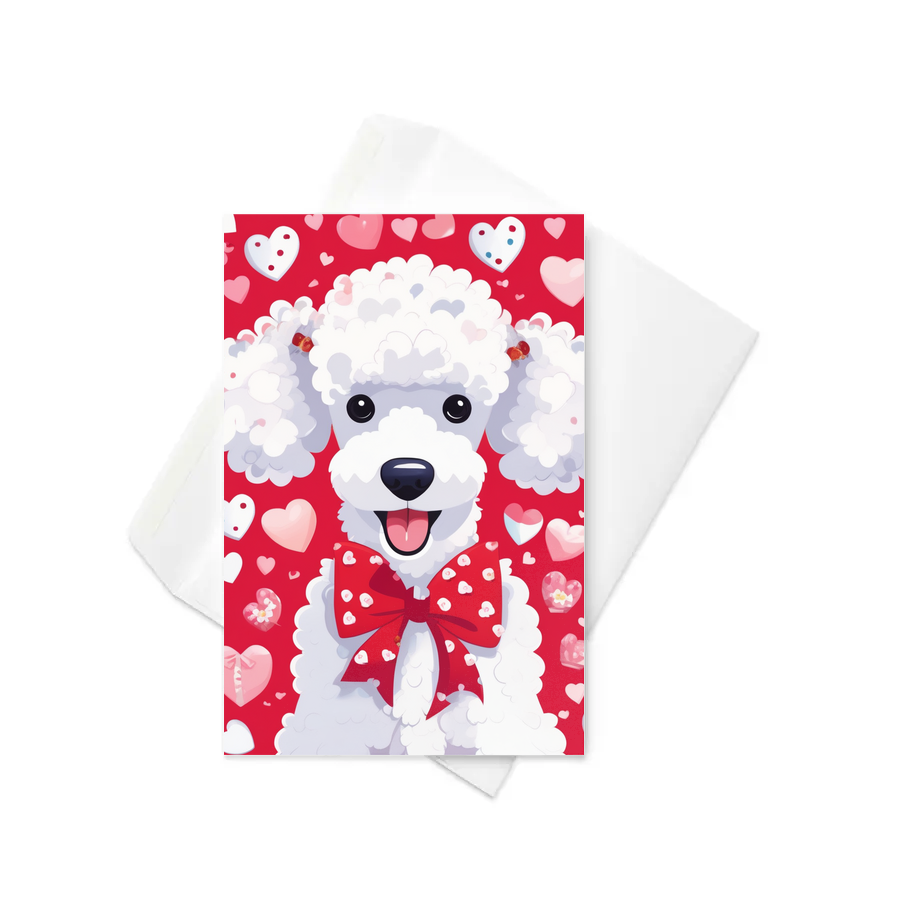 PugMug Custom White Poodle Greeting Card