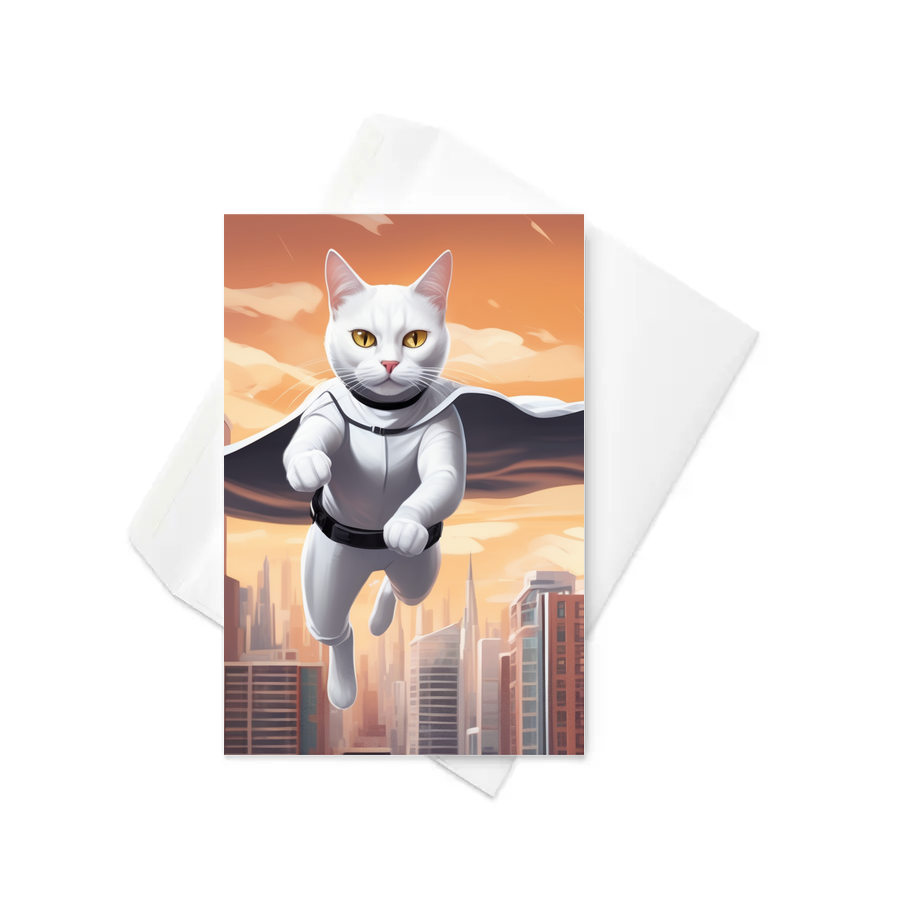 PugMug Custom White Companion Cat Greeting Card