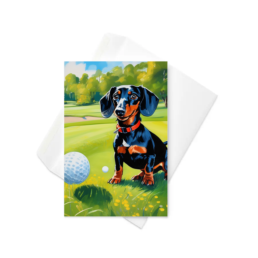 PugMug Custom Black Dachshund Greeting Card