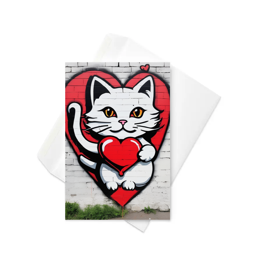 PugMug Custom White Companion Cat Greeting Card