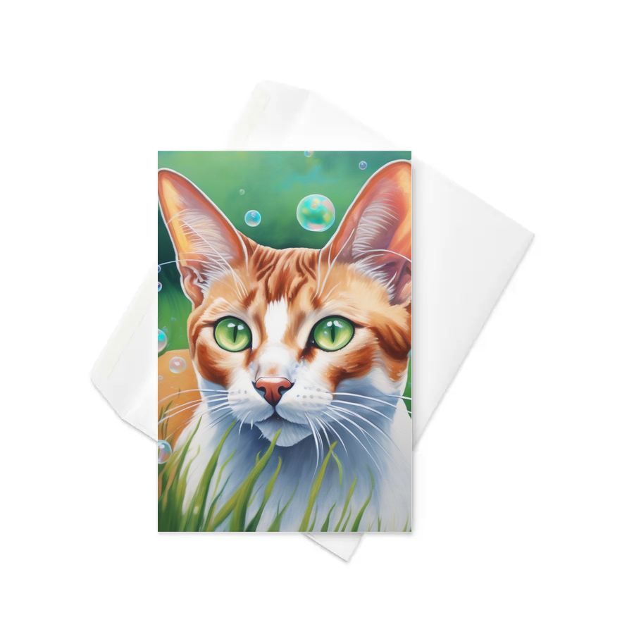 PugMug Custom White Abyssinian Cat Greeting Card