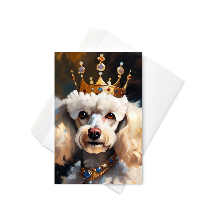 PugMug Custom White Poodle Greeting Card