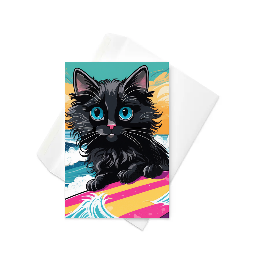 PugMug Custom Black Ragdoll Cat Greeting Card