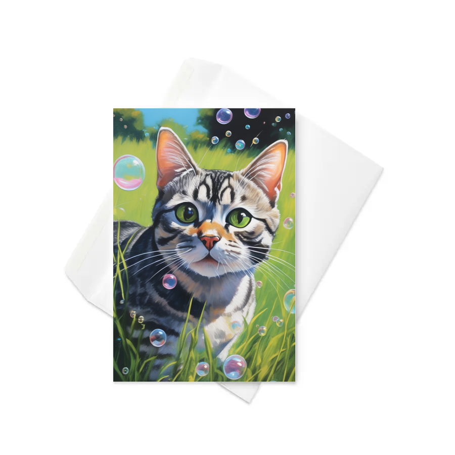 PugMug Custom Tabby American Shorthair Cat Greeting Card