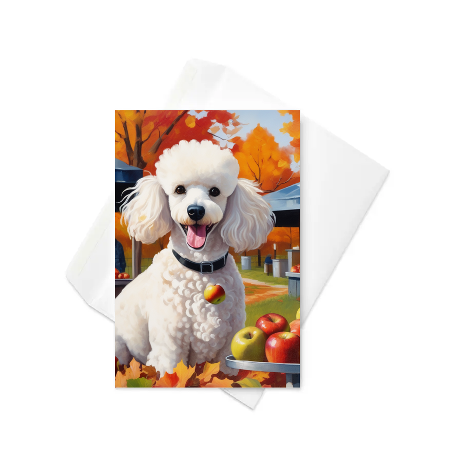 PugMug Custom White Poodle Greeting Card