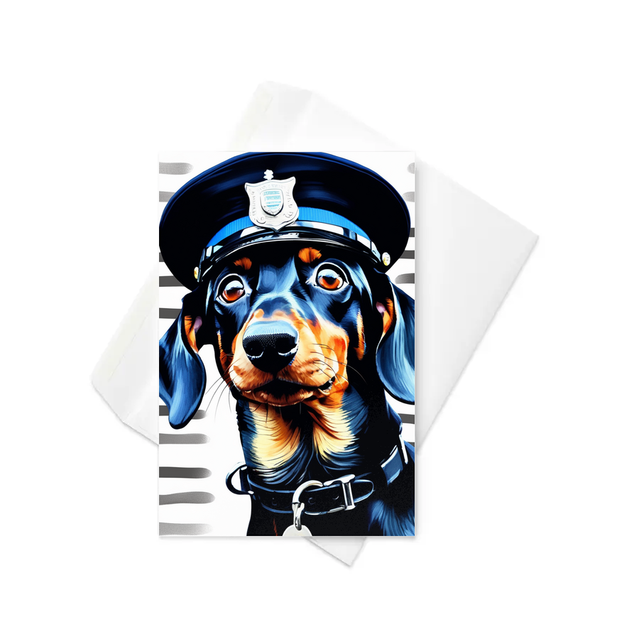 PugMug Custom Black Dachshund Greeting Card