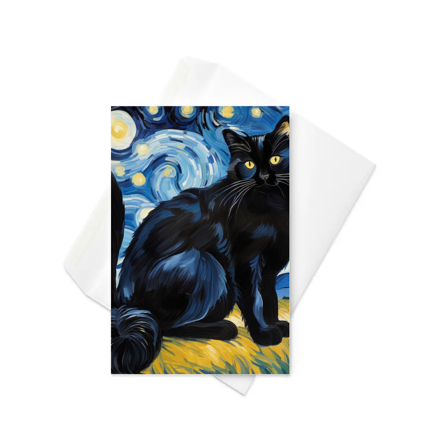 PugMug Custom Black Ragdoll Cat Greeting Card