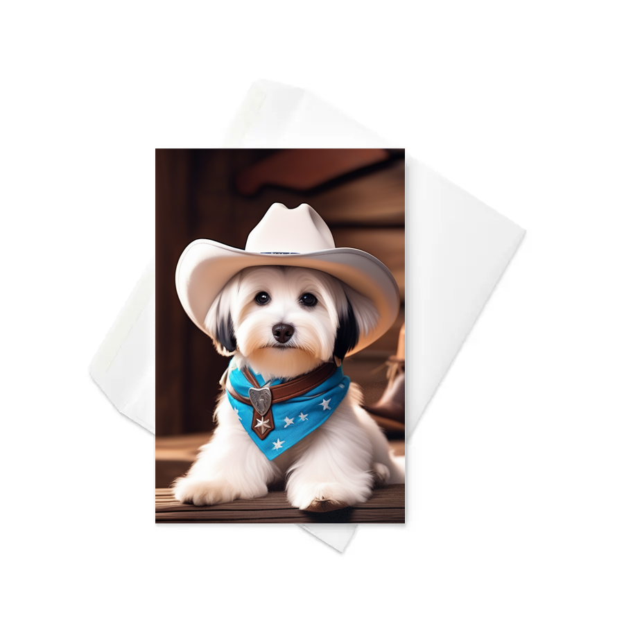 PugMug Custom White Havanese Dog Greeting Card