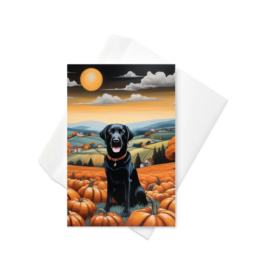 PugMug Custom Black Labrador Retriever Greeting Card