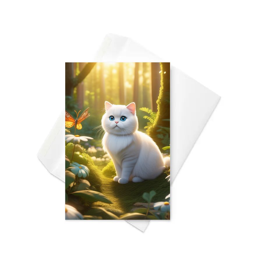 PugMug Custom White Scottish Fold Cat Greeting Card