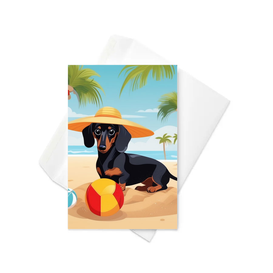 PugMug Custom Black Dachshund Greeting Card