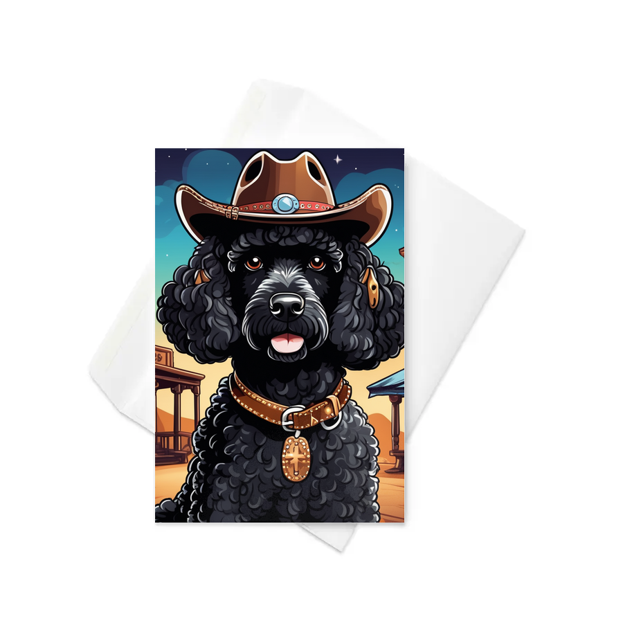 PugMug Custom Black Poodle Greeting Card